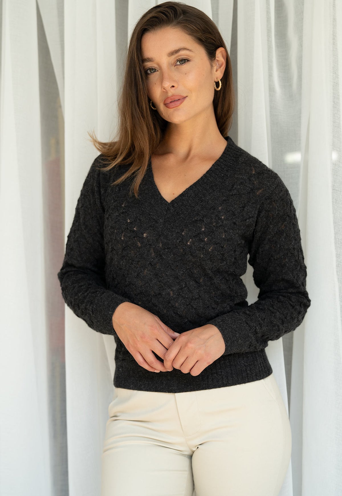 Las Perlas Pullover Charcoal