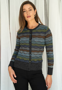 Transfers Multi Color Cardigan Charbon