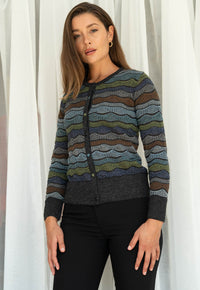 Transfers Multi Color Cardigan Charbon