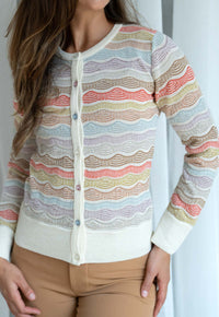 Transfers Multi Color Cardigan Ivoire