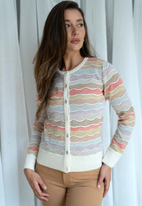 Transfers Multi Color Cardigan Ivoire