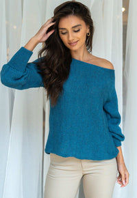 Teal Blue Boat sweater