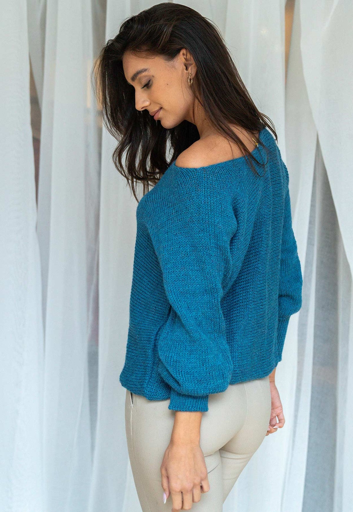 Teal Blue Boat sweater